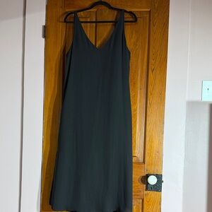 Aritzia Elegant Black Silk Sleeveless Dress
